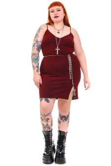 Vintage 90's Red Sparkly Mini Dress