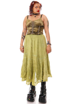 Vintage 90's Faded Grey Fairy Embroidered Skirt