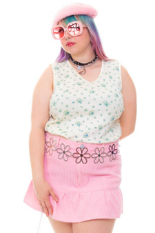 Vintage 90's Stretchy Blue Rose Tank Top