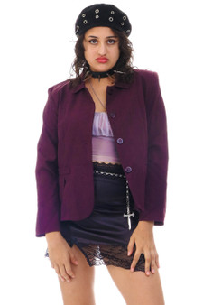 Vintage 90's Purple Crop Button Blazer Jacket