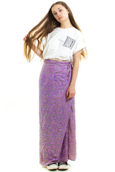 Vintage 90's Lavender Hippie Silk Skirt