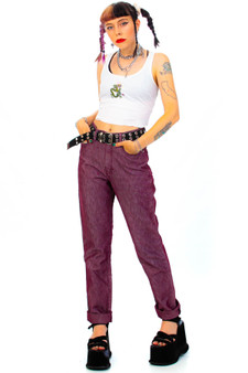 Vintage 90's Calvin Klein Iridescent Burgundy Mom Jeans