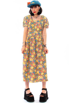 Vintage 90's In-Vested Floral Maxi Dress