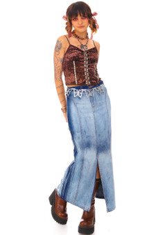 Vintage Y2K S.L.A Toasted Blue Denim Maxi Skirt