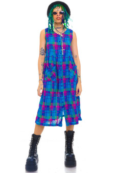 Vintage 90's Plaid Maxi Dress
