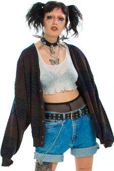 Vintage 90's Made in Italy Zig Zag Cardi