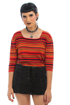 Vintage 90's Clio Silk-Blend Striped Top