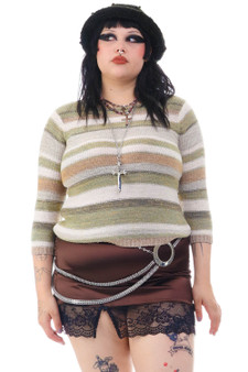 Vintage 90's Carolyn Striped Knit Long-Sleeve Top