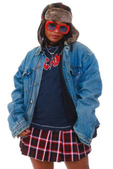 Vintage 90's Harley Bomber Lined Denim Jacket