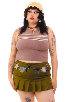 Vintage 90's Waffle Knit Striped Crop Top