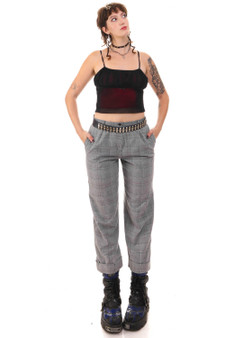Vintage 90's High Rise Grey Plaid Trousers