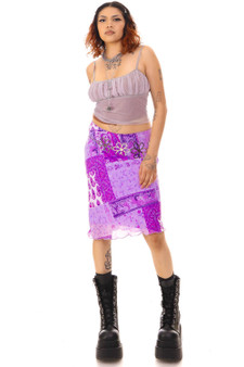 Vintage 90's Purple Patchwork Paisley Skirt