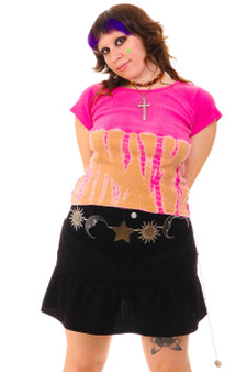 Vintage 90's Stretchy Pink Tie Dye Top