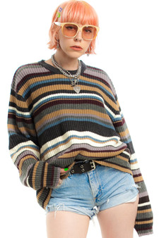 Vintage 90's Put It On Mute Striped Sweater