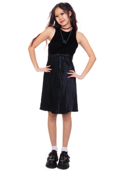 Vintage 80's Jump Black Velvet and Silk Dress