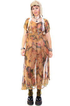 Vintage 90's Sheer Floral Maxi Dress