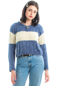 Vintage Y2K Cropped Jumbo Stripe Sweater