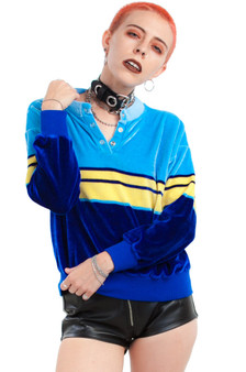 Vintage 70's Velour Action Striped Sweater