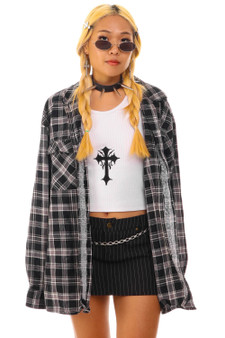 Vintage Y2K Dickie's Plaid Long-Sleeve Button-Up