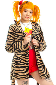 Vintage Y2K Eye of the Tiger Faux Fur Jacket