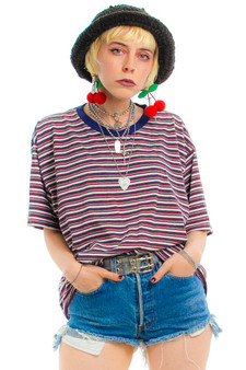 Vintage Y2K Basic Editions Striped Ringer Tee