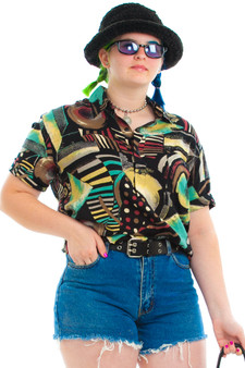 Vintage 80's Smooth Operator Abstract Printed Top