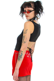Vintage 90's Disco City Open-Back Glitter Top