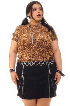 Vintage 90's Leopard Capped Sleeve T-shirt