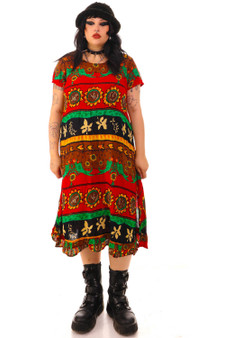 Vintage 90's Kissing Birds Maxi Dress