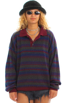 Vintage 90's Italian-Made Cambridge Collared Pullover