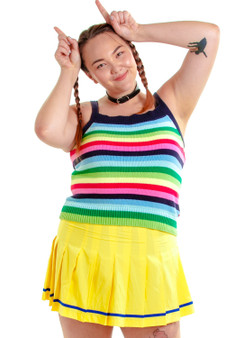 Vintage 90's Rainbow Stripe Tommy Hilfiger Knit Tank