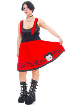 Vintage 90's Red Betty Boop Overall Dress