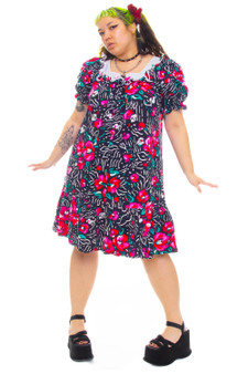 Vintage 80's Rose Baby Doll Dress