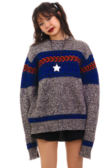 Vintage 90's Grandpa Stripe Knit Sweater