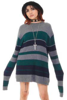 Vintage 90's Eddie Bauer Grunge Striped Pullover Sweater