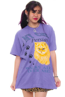 Vintage 80's My Cat Walks All Over Me! T-Shirt