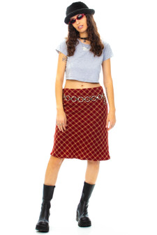 Vintage 90's Brick Plaid Janette Skirt