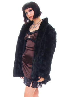 Vintage 80's Gothic Dream Faux Fur Oversized Coat