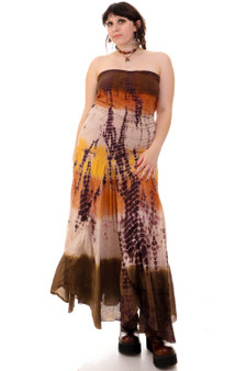 Vintage 90's Tie-Dye Strapless Dress