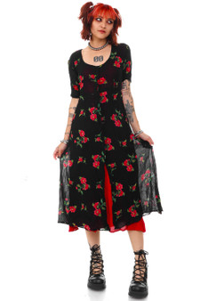 Vintage 90's Nostalgia Grunge Floral Button Up Dress