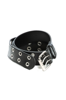 Not-Quite-Vintage Y2K Vegan Black Double Grommet Belt
