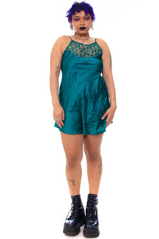 Vintage 90's Emerald Green Silk Slip Dress