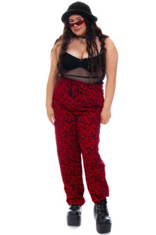 Vintage 90's Red & Black Paisley Pants