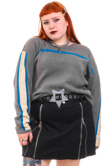 Vintage 90's V-neck Skater Stripe Pullover Sweater