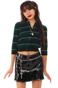 Vintage 90's Striped Cashmere Cardigan Sweater