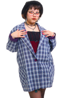 Vintage 90's Grunge Willow Blue Flannel Blazer