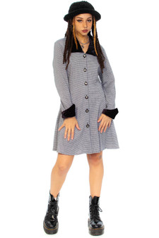 Vintage 90's Houndstooth Franny Mini Dress