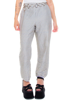 Vintage 90's Genuine Silk Gingham Pants - S/M