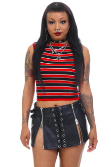 Vintage Y2K Gothic Stripe Top