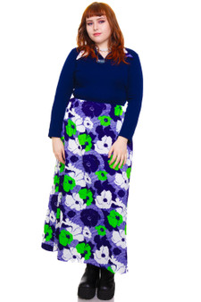 Vintage 70's Collared Floral Maxi Dress 1